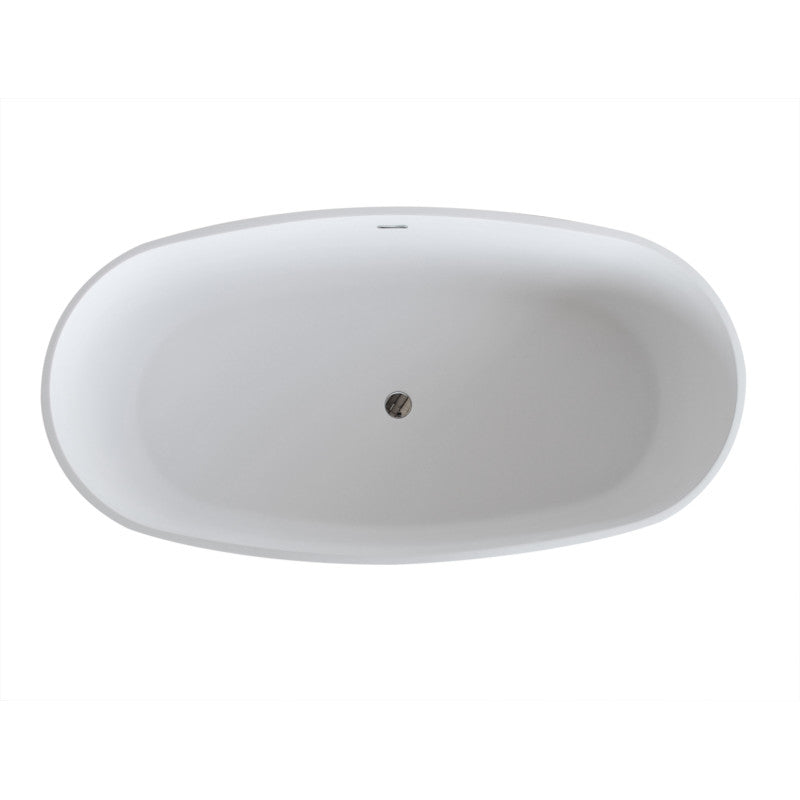 Atlantis Whirlpools Kurow 32 x 62 Artificial Stone Freestanding Bathtub