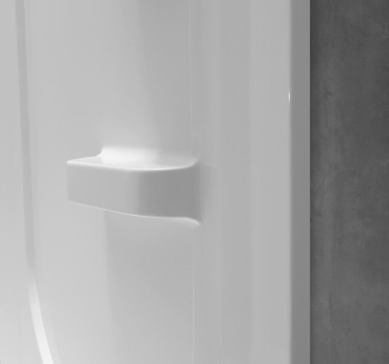 Mishra 38 in. x 38 in. x 75 in. 2-piece DIY Friendly Corner Shower Surround in White