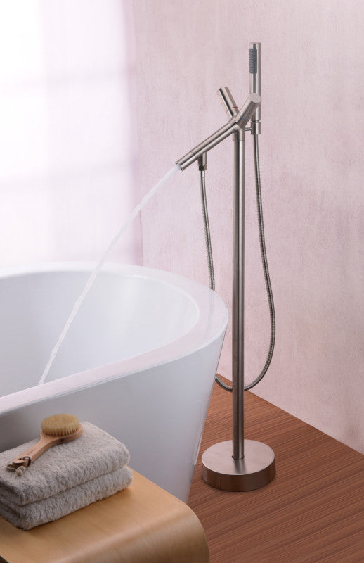 Havasu 2-Handle Claw Foot Tub Faucet with Hand Shower in Brushed Nickel