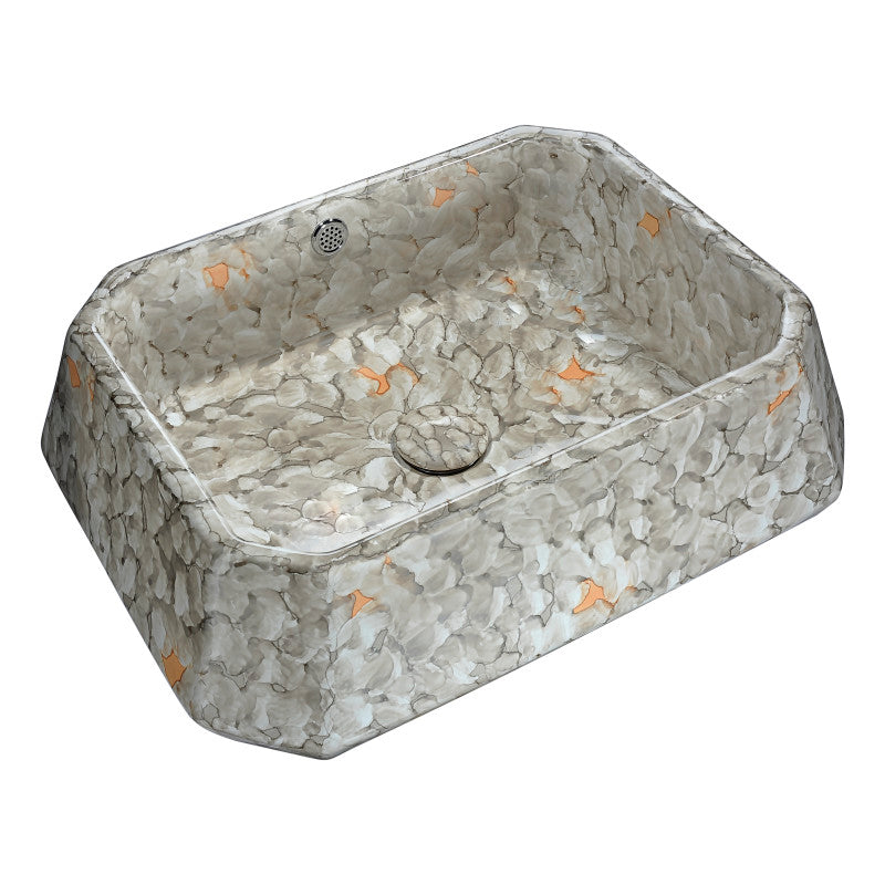 Sona Series Ceramic Vessel Sink in Marbled Adobe