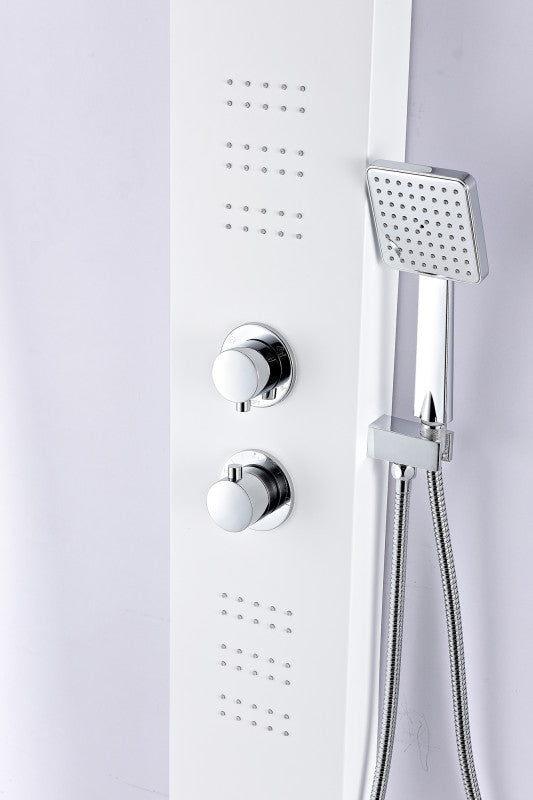 Arena Series 60 in. Full Body Shower Panel System with Heavy Rain Shower and Spray Wand in White