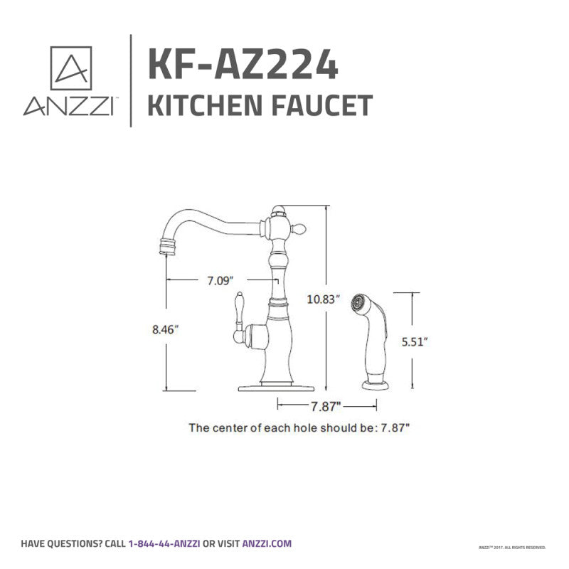 Highland Single-Handle Standard Kitchen Faucet with Side Sprayer in Brushed Nickel