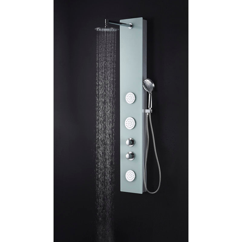 Mare Series 60 in. Full Body Shower Panel System with Heavy Rain Shower and Spray Wand in White