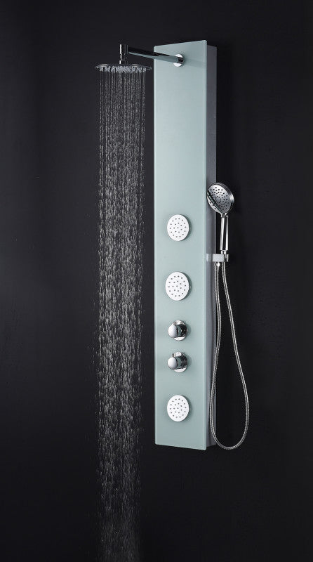 Titan Series 60 in. Full Body Shower Panel System with Heavy Rain Shower and Spray Wand in White