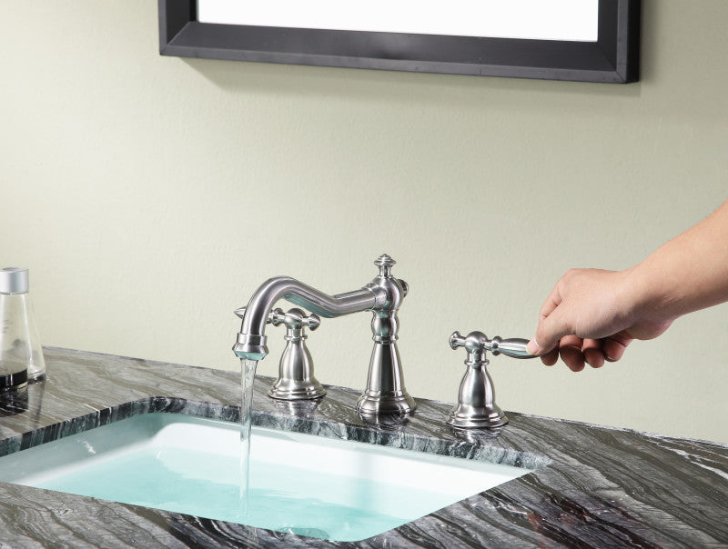 Patriarch 8" Widespread Bathroom Sink Faucet in Brushed Nickel
