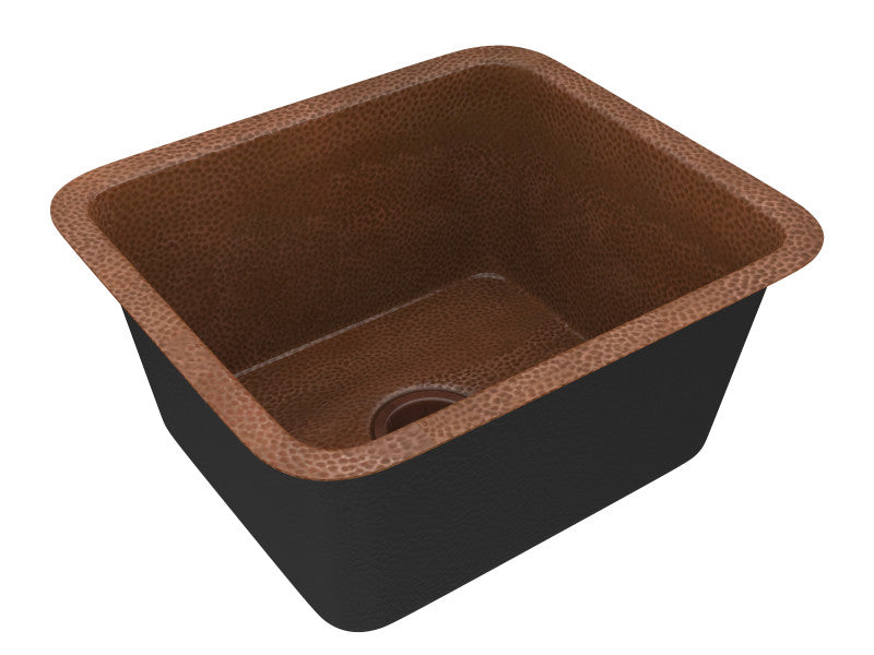 Aquileia Drop-in Handmade Copper 17 in. 0-Hole Single Bowl Kitchen Sink in Hammered Antique Copper
