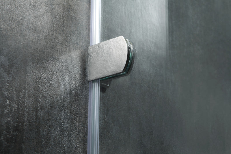 Emperor Series Right Side 55.11 in. x 78.74 in. Semi-Frameless Hinged Shower Door in Chrome with Handle