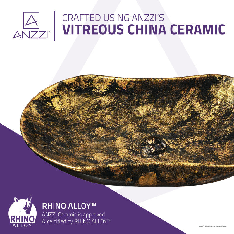 Apollo Gold Ceramic Vessel Sink in Apollo Gold Finish