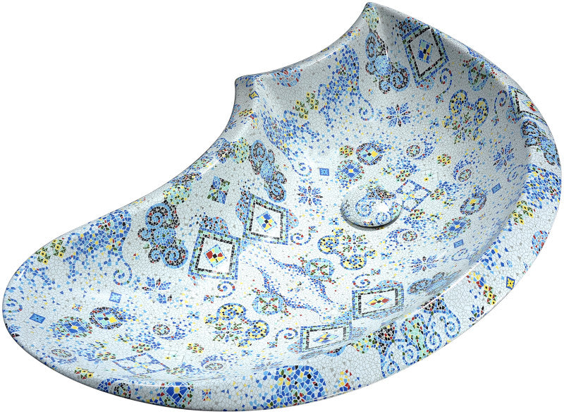 Byzantian Series Ceramic Vessel Sink in Byzantine Mosaic Finish
