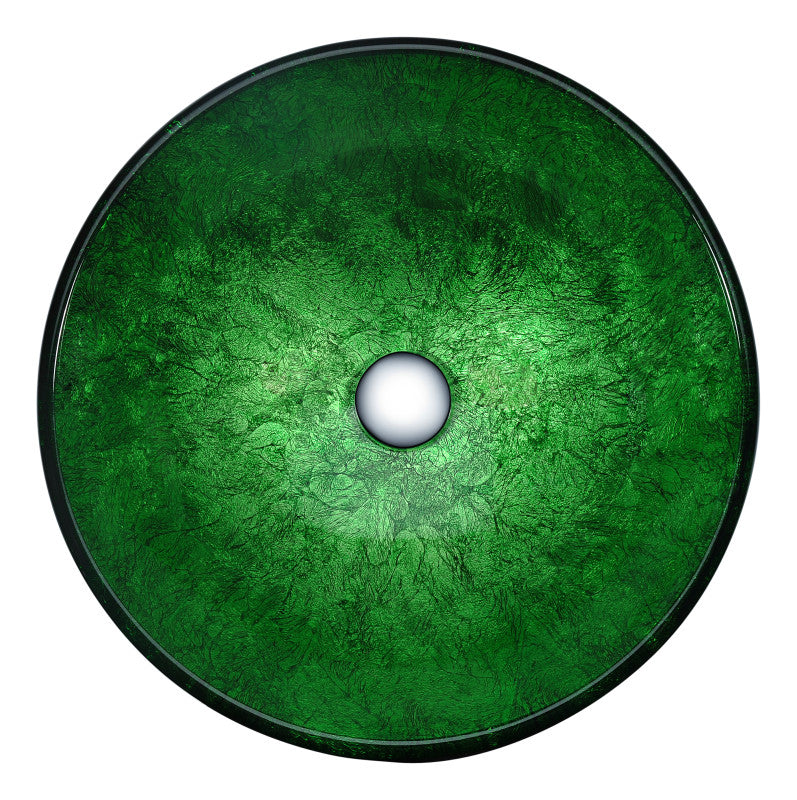 Gardena Series Deco-Glass Vessel Sink in Celestial Green