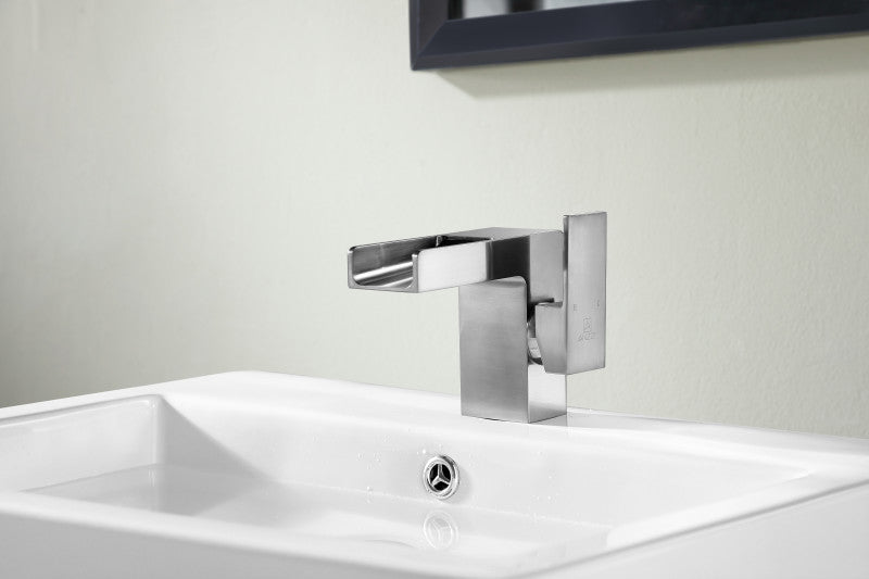 Zhona Series Single Hole Single-Handle Low-Arc Bathroom Faucet in Brushed Nickel