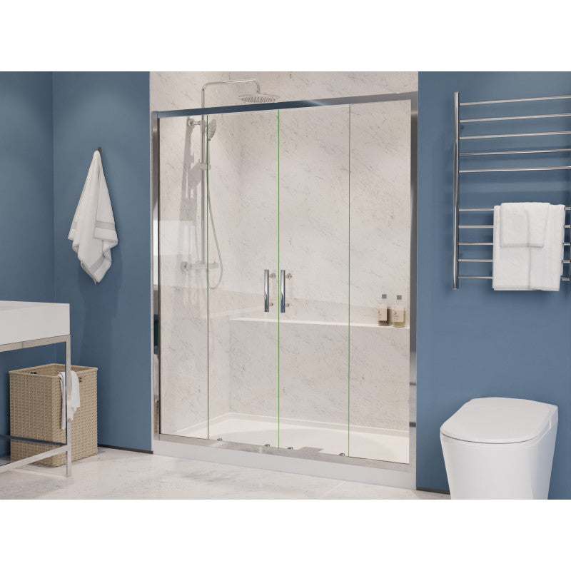 ANZZI Enchant 70-in. x 60.4-in. Framed Sliding Shower Door in Chrome