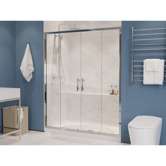 ANZZI Enchant 70-in. x 60.4-in. Framed Sliding Shower Door in Chrome