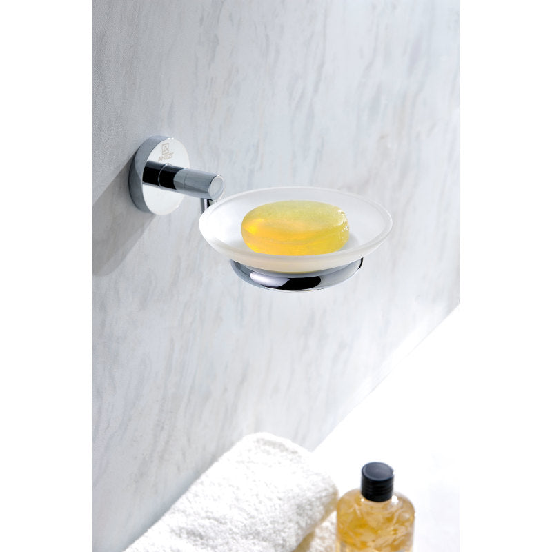 Revere Series Single Hole Single-Handle Low-Arc Bathroom Faucet in Polished Chrome with Soap Dish and Toothbrush Holder
