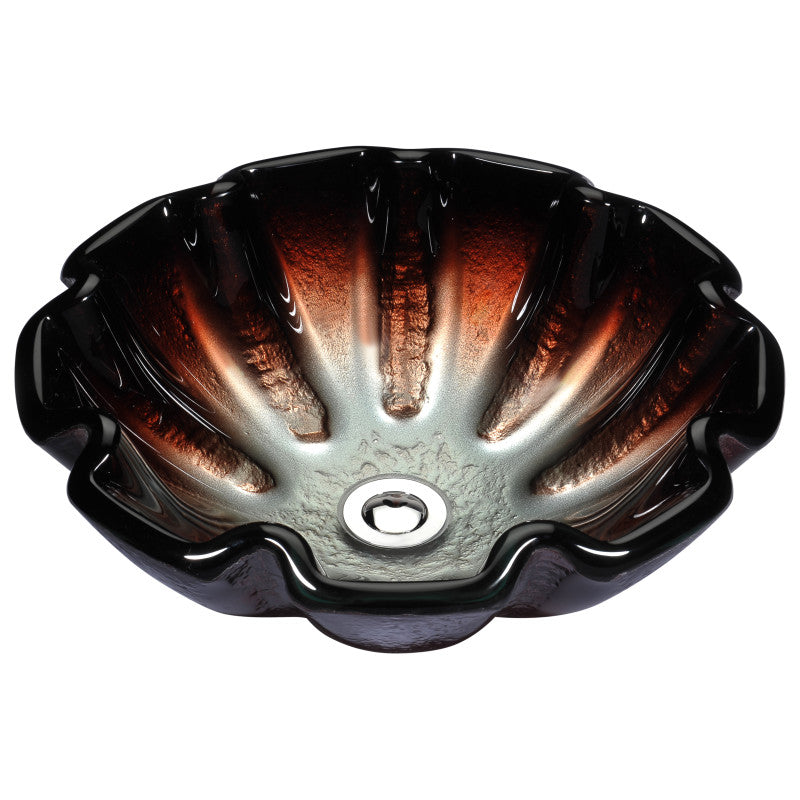 Tara Series Deco-Glass Vessel Sink in Opal Crest