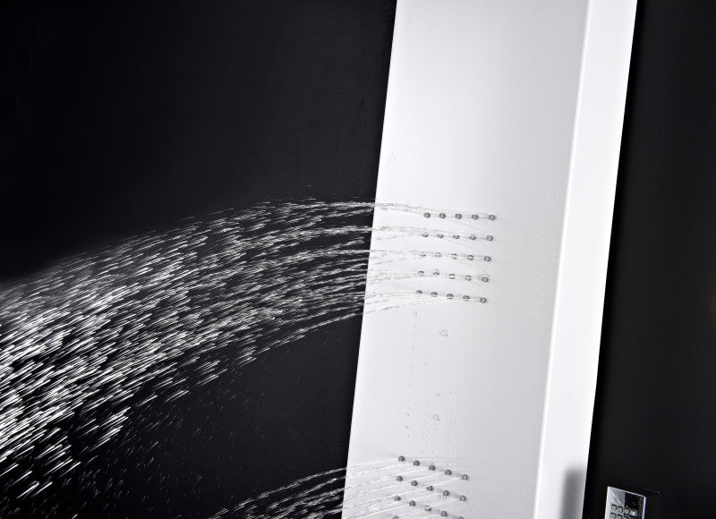 Vega Series 56 in. Full Body Shower Panel System with Heavy Rain Shower and Spray Wand in White