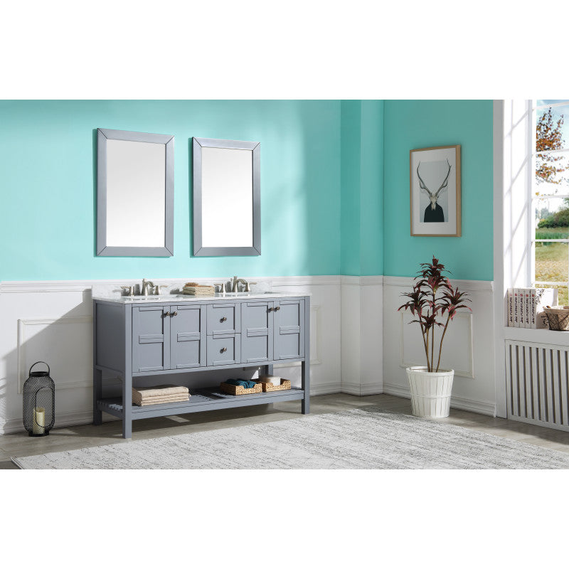 Montaigne 60 in. W x 35 in. H Bathroom Vanity Set in Rich Gray