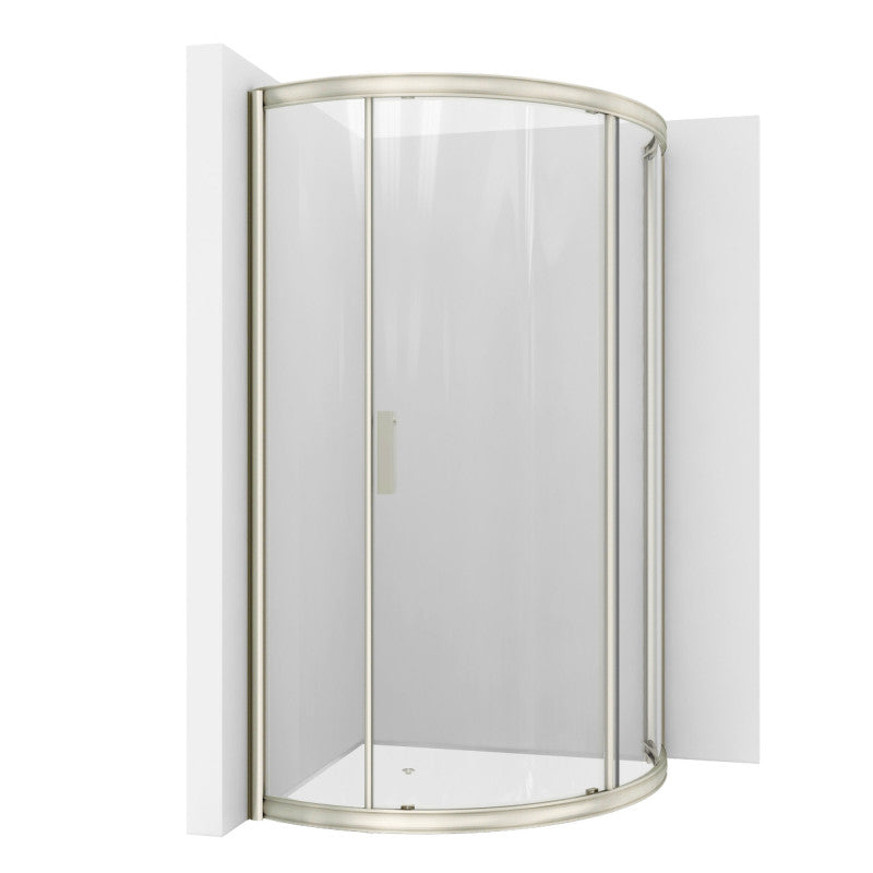 Baron Series 39 in. x 74.75 in. Framed Sliding Shower Door in Brushed Nickel