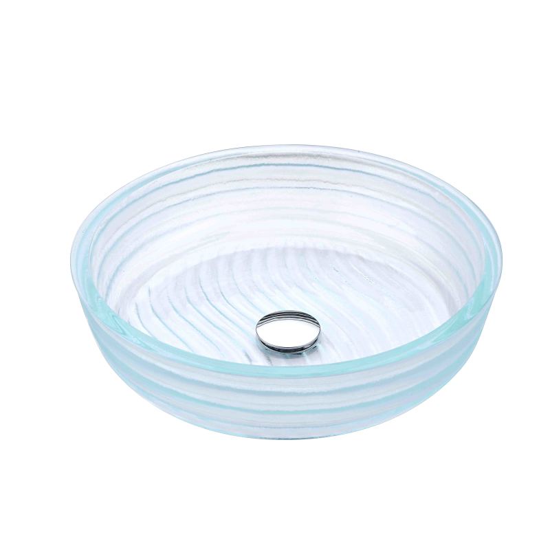Canta Series 17 in. Bathroom Vessel Sink with Stain-Resistant Non-Porous Surface in Lustrous Translucent Red Glass