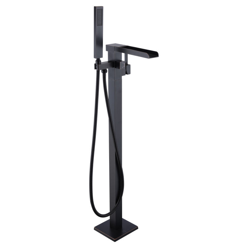 Union 2-Handle Claw Foot Tub Faucet with Hand Shower in Matte Black