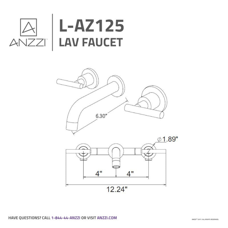 Protege 2-Handle Wall Mount Bathroom Faucet in Brushed Nickel