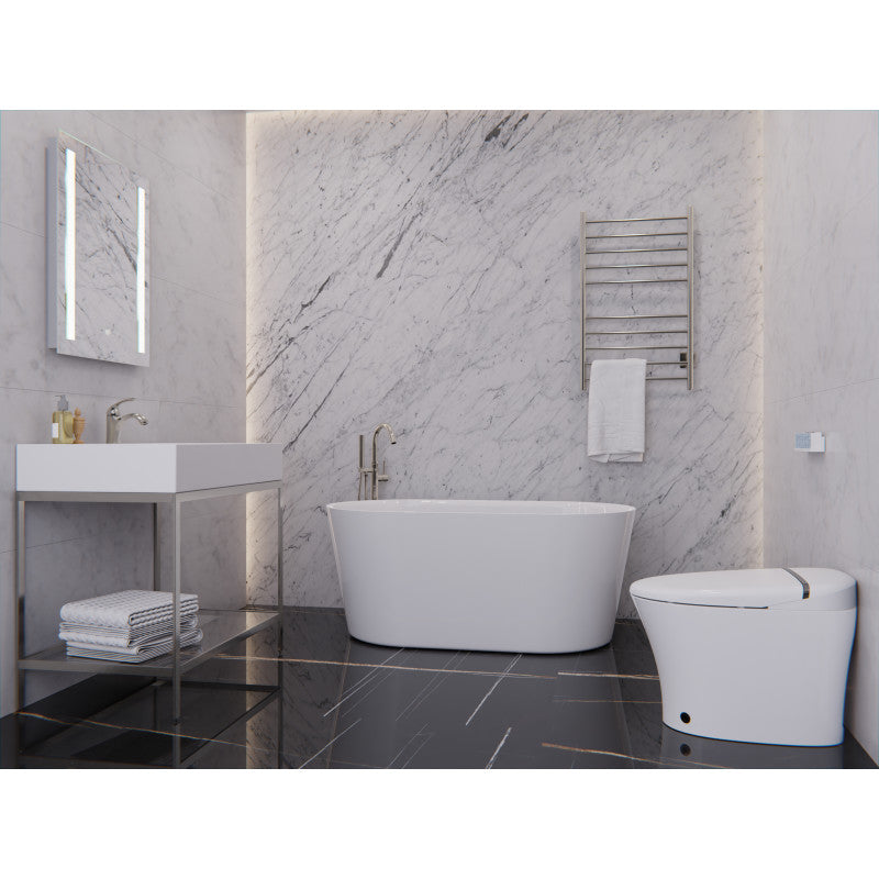 Chand 55 in. Acrylic Flatbottom Freestanding Bathtub in White