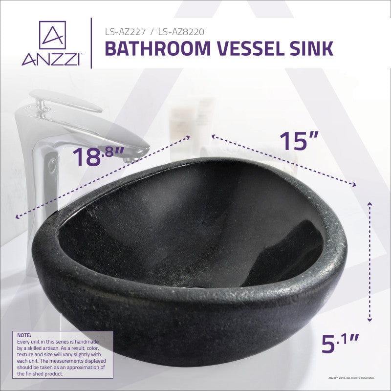 Twin Vessel Sink in Desert Black
