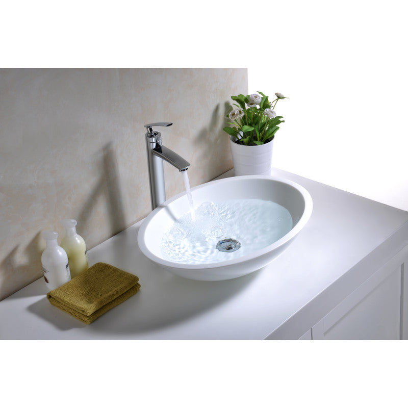 Warika Series Deco-Glass Vessel Sink in White