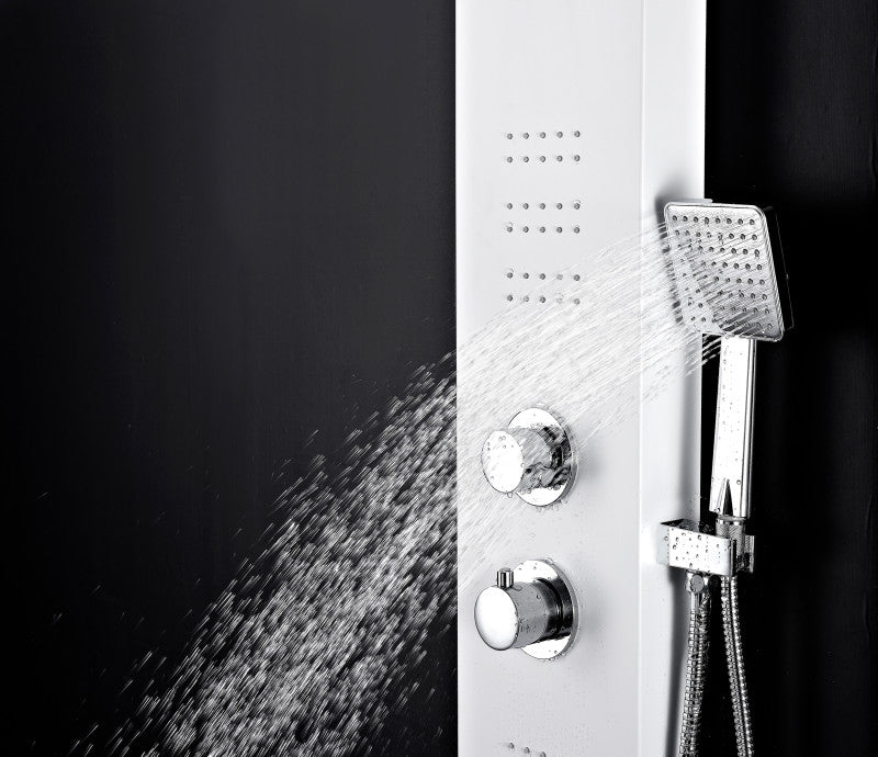 Arena Series 60 in. Full Body Shower Panel System with Heavy Rain Shower and Spray Wand in White