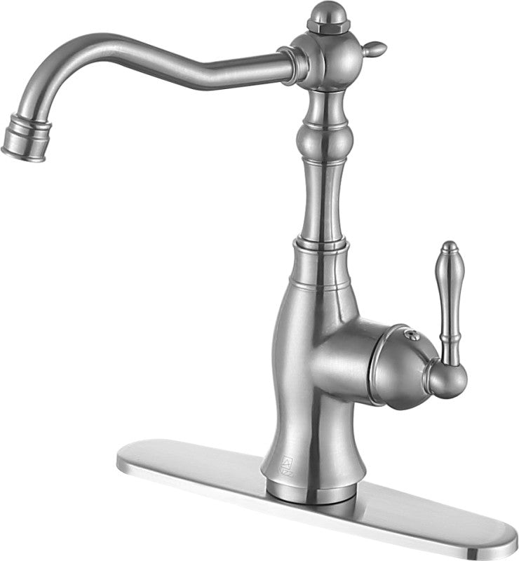 Highland Single-Handle Standard Kitchen Faucet with Side Sprayer in Brushed Nickel