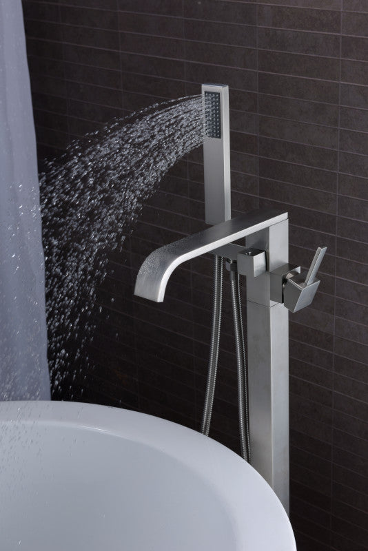 Angel 2-Handle Claw Foot Tub Faucet with Hand Shower in Brushed Nickel