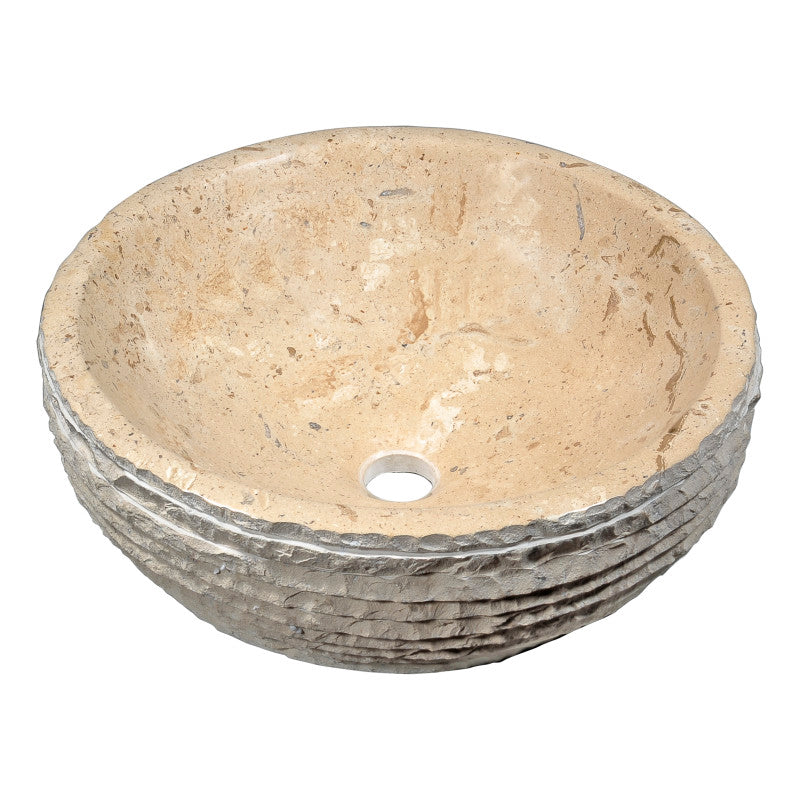 Solon Vessel Sink in Classic Cream Marble