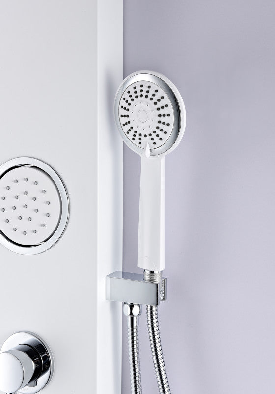 Aquifer Series 56 in. Full Body Shower Panel System with Heavy Rain Shower and Spray Wand in White