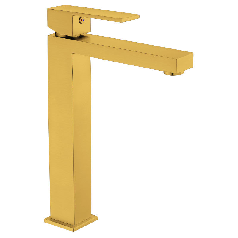 Enti Series Single Hole Single-Handle Vessel Bathroom Faucet in Brushed Brass