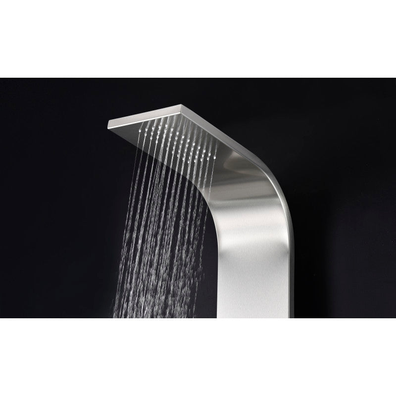 Praire 64 in. Full Body Shower Panel with Heavy Rain Shower and Spray Wand in Brushed Steel
