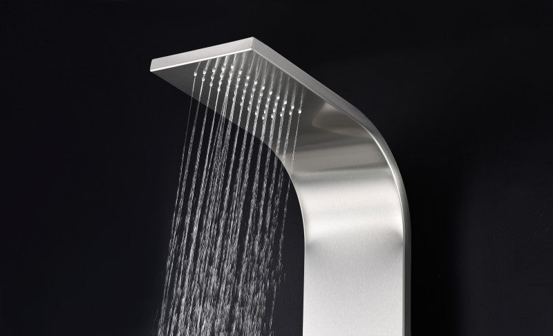 Mayor 64 in. Full Body Shower Panel with Heavy Rain Shower and Spray Wand in Brushed Steel