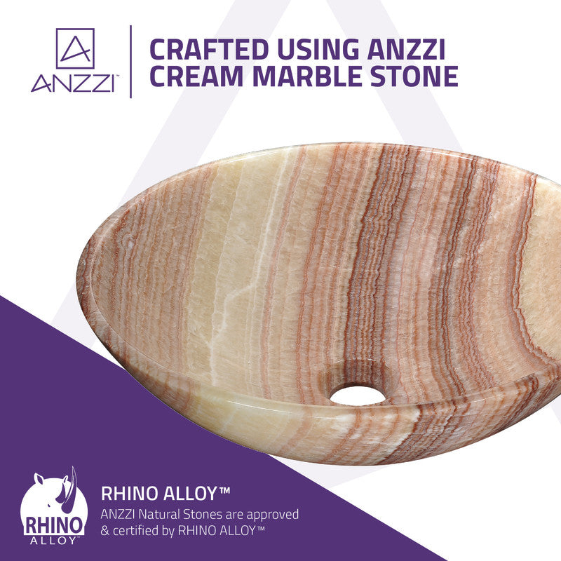 Sierra Natural Stone Vessel Sink in Morning Shore