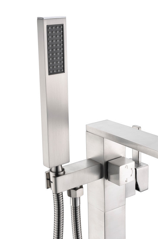 Angel 2-Handle Claw Foot Tub Faucet with Hand Shower in Brushed Nickel