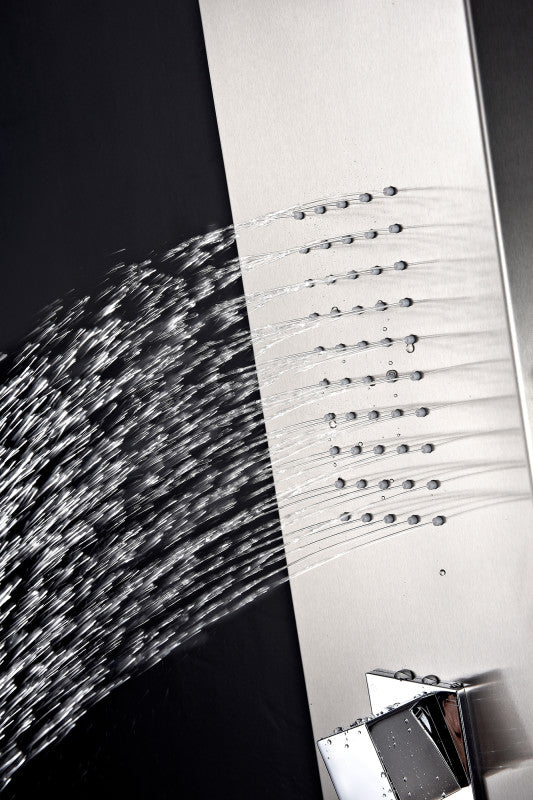 Govenor 64 in. Full Body Shower Panel with Heavy Rain Shower and Spray Wand in Brushed Steel
