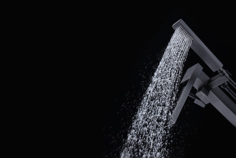Union 2-Handle Claw Foot Tub Faucet with Hand Shower in Matte Black