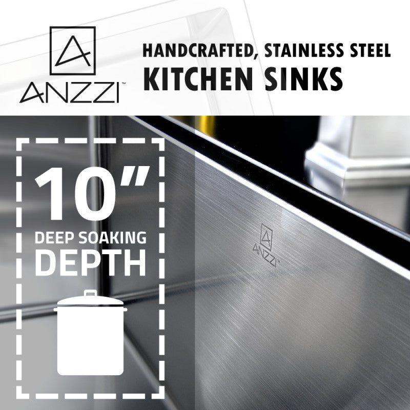 VANGUARD Undermount Stainless Steel 30 in. 0-Hole Kitchen Sink and Faucet Set with Soave Faucet in Brushed Nickel