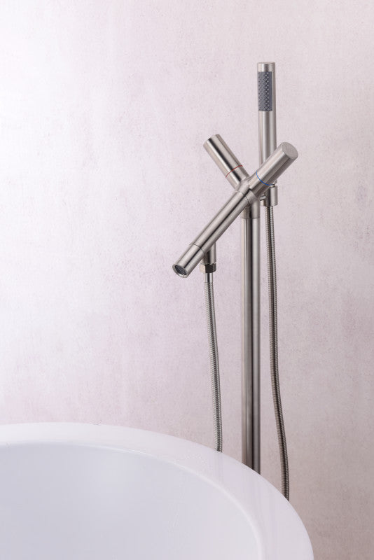 Havasu 2-Handle Claw Foot Tub Faucet with Hand Shower in Brushed Nickel