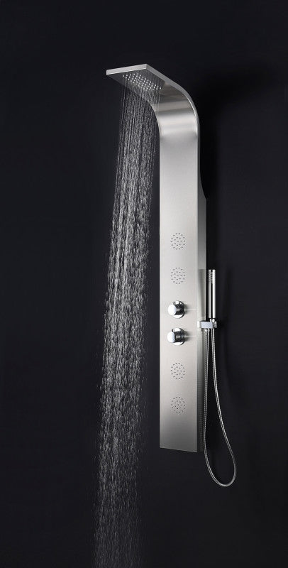 Mayor 64 in. Full Body Shower Panel with Heavy Rain Shower and Spray Wand in Brushed Steel