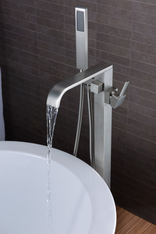 Angel 2-Handle Claw Foot Tub Faucet with Hand Shower in Brushed Nickel