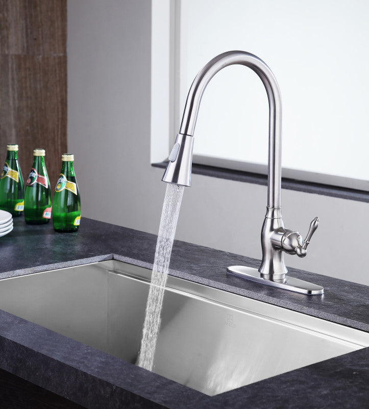 Rodeo Single-Handle Pull-Out Sprayer Kitchen Faucet in Brushed Nickel