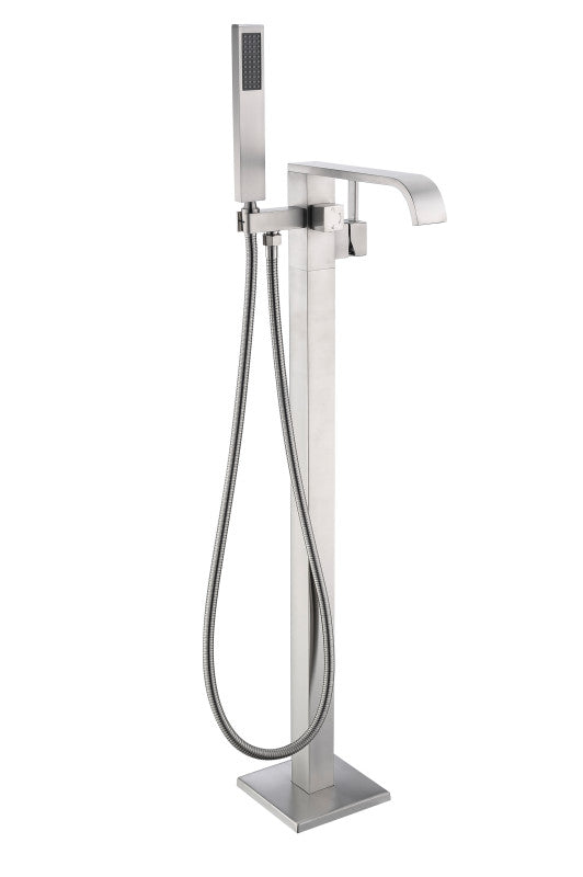 Angel 2-Handle Claw Foot Tub Faucet with Hand Shower in Brushed Nickel
