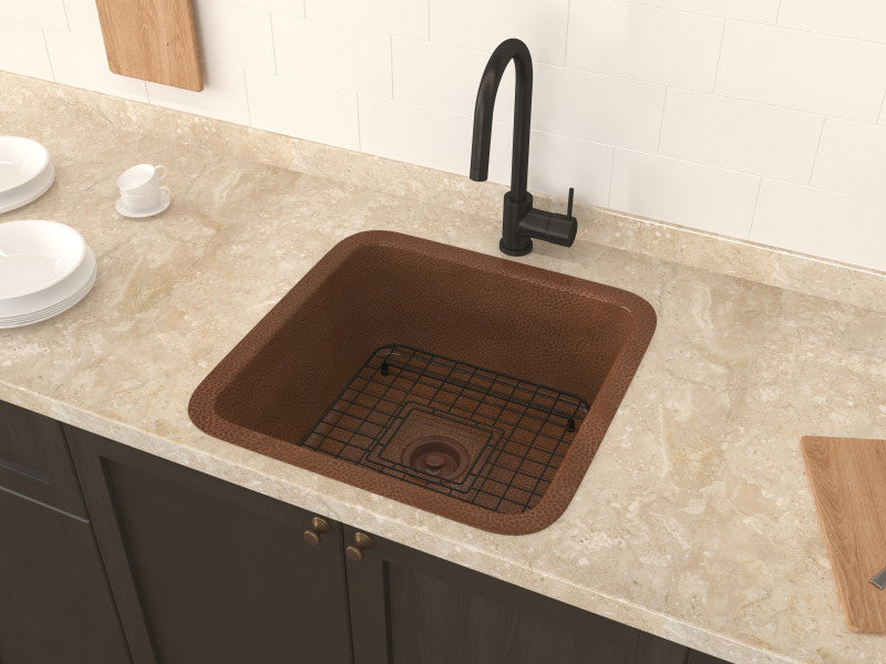 Malta Drop-in Handmade Copper 19 in. 0-Hole Single Bowl Kitchen Sink in Hammered Antique Copper