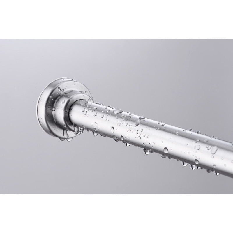 ANZZI 48-88 Inches Shower Curtain Rod with Shower Hooks in Brushed Nickel | Adjustable Tension Shower Doorway Curtain Rod | Rust Resistant No Drilling Anti-Slip Bar for Bathroom | AC-AZSR88BN