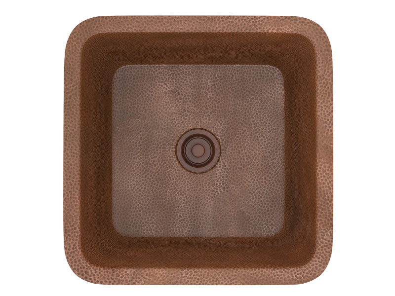 Malta Drop-in Handmade Copper 19 in. 0-Hole Single Bowl Kitchen Sink in Hammered Antique Copper