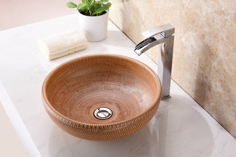 Earthen Series Vessel Sink in Creamy Beige